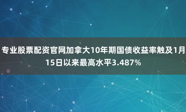 专业股票配资官网加拿大10年期国债收益率触及1月15日以来最高水平3.487%